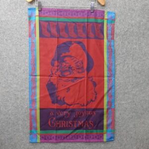 WILLIAMS SONOMA Tea Towel A Very Joyous Christmas Santa Holiday Kitchen 20x30